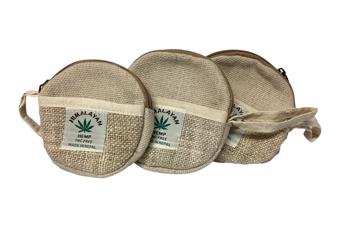 Small Round Hemp Coin Purse-Hand Picked Imports