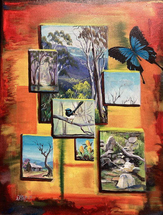 "Collage of the Landscape" Painting By Artist Susan Hend Russell-Hand Picked Imports