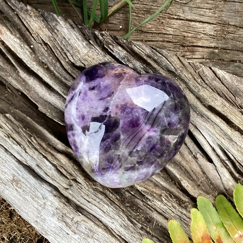 50 mm Amethyst Puffy Crystal Heart-Hand Picked Imports