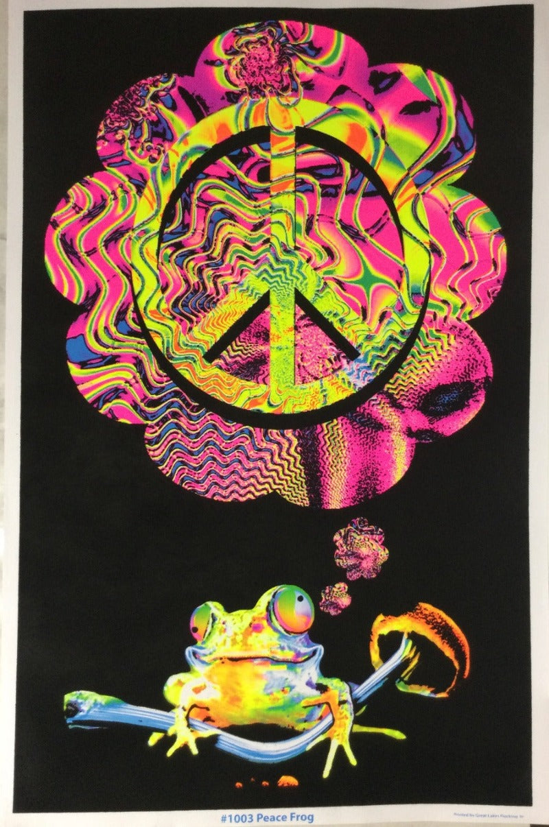 Peace Frog Velvet Blacklight Poster 55 X 85 cm-Hand Picked Imports