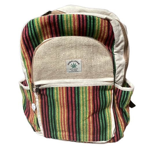 Rasta Unisex Hemp/Cotton Backpack/Bag-Hand Picked Imports