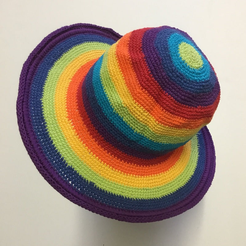 Adult Rainbow Festival BoHo Unisex Hippie Hat-Hand Picked Imports