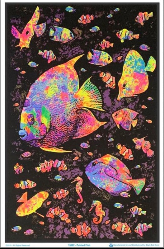 Fish Velvet Blacklight Poster 55 X 85 cm-Hand Picked Imports